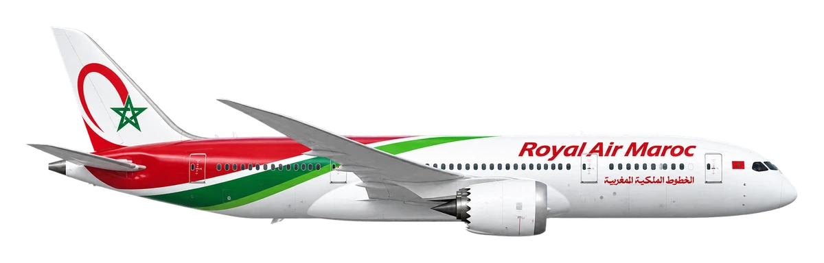 Boeing 787-8 Dreamliner in Royal Air Maroc livery, side profile