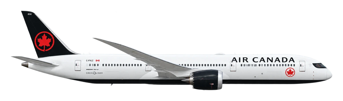 Boeing 787-9 Dreamliner in Air Canada livery, side profile