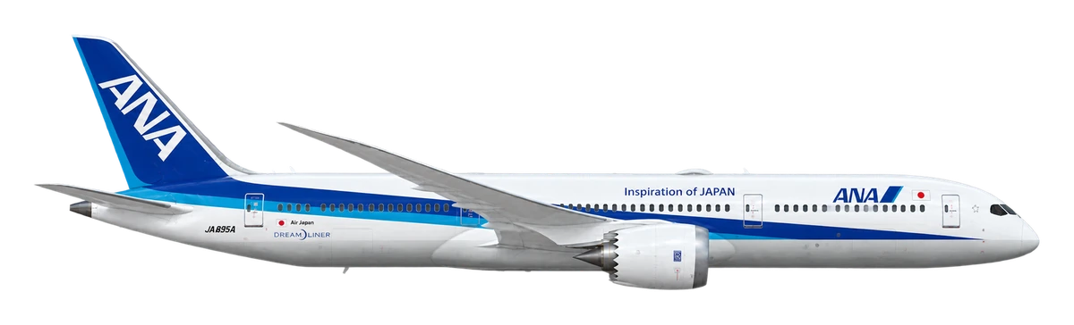 Boeing 787-9 Dreamliner in All Nippon Airways livery, side profile