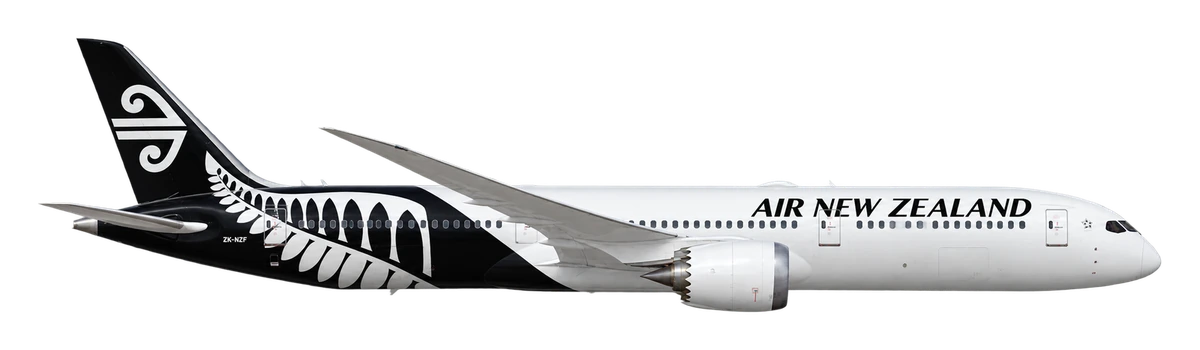 Boeing 787-9 Dreamliner in Air New Zealand livery, side profile