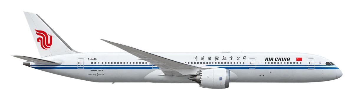 Boeing 787-9 Dreamliner in Air China livery, side profile