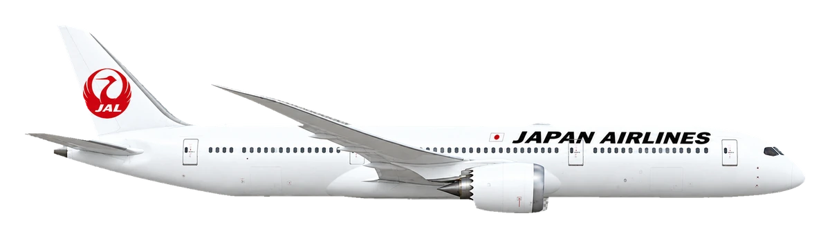 Boeing 787-9 Dreamliner in Japan Airlines livery, side profile