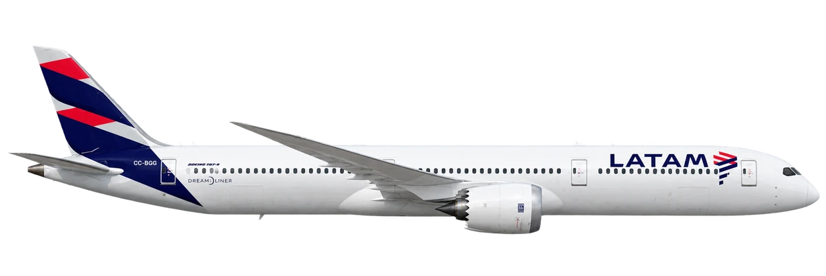 Boeing 787-9 Dreamliner in LATAM Airlines livery, side profile
