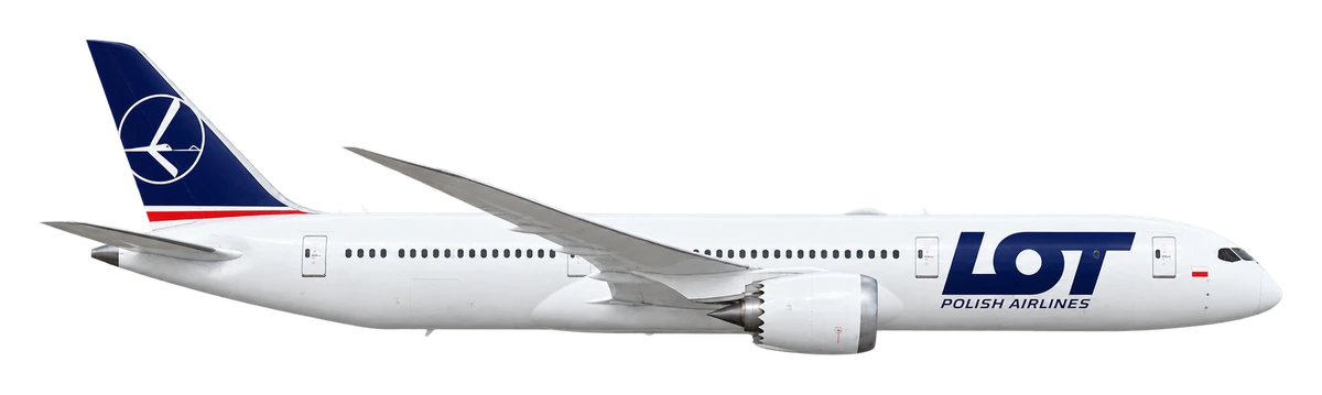 Boeing 787-9 Dreamliner in LOT Polish Airlines livery, side profile