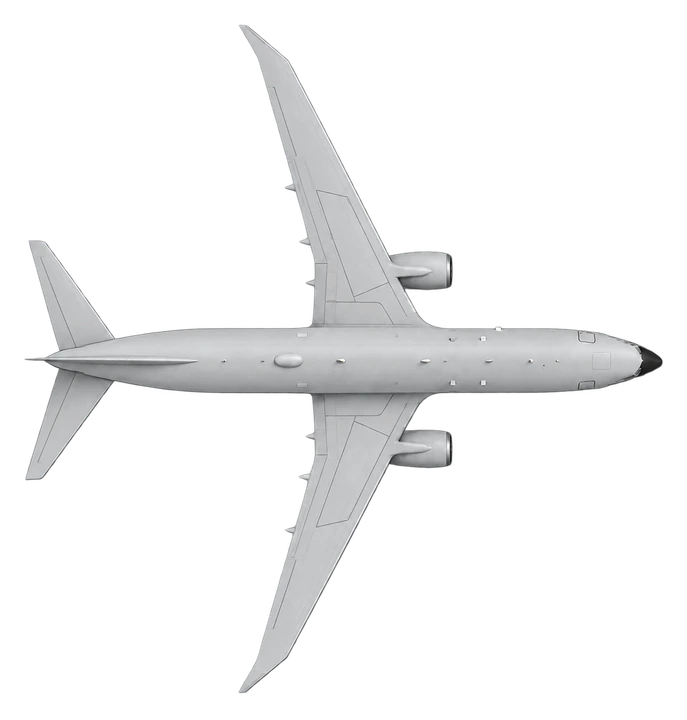 Boeing P-8A Poseidon, top view