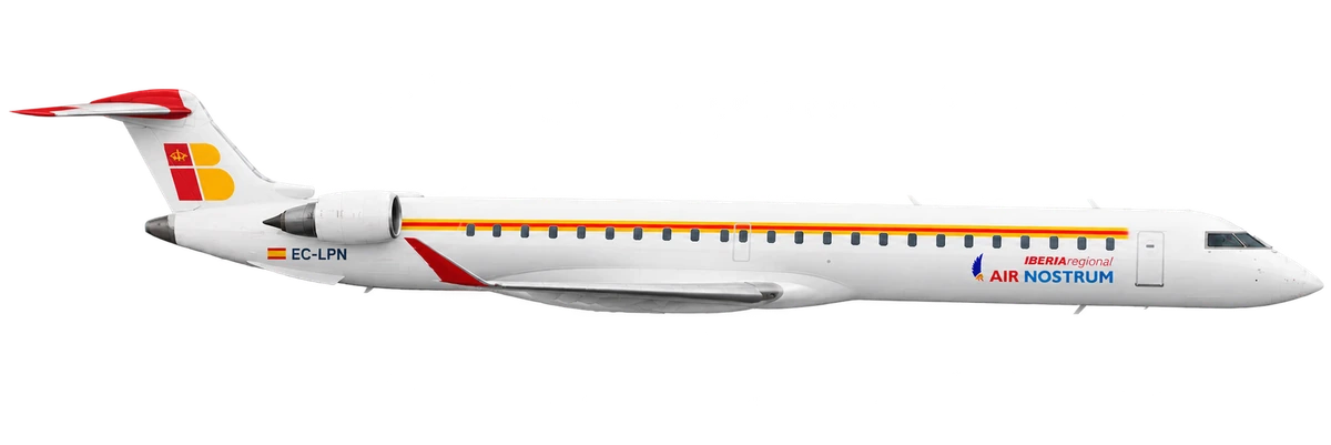 Bombardier CRJ1000 in Air Nostrum livery, side profile