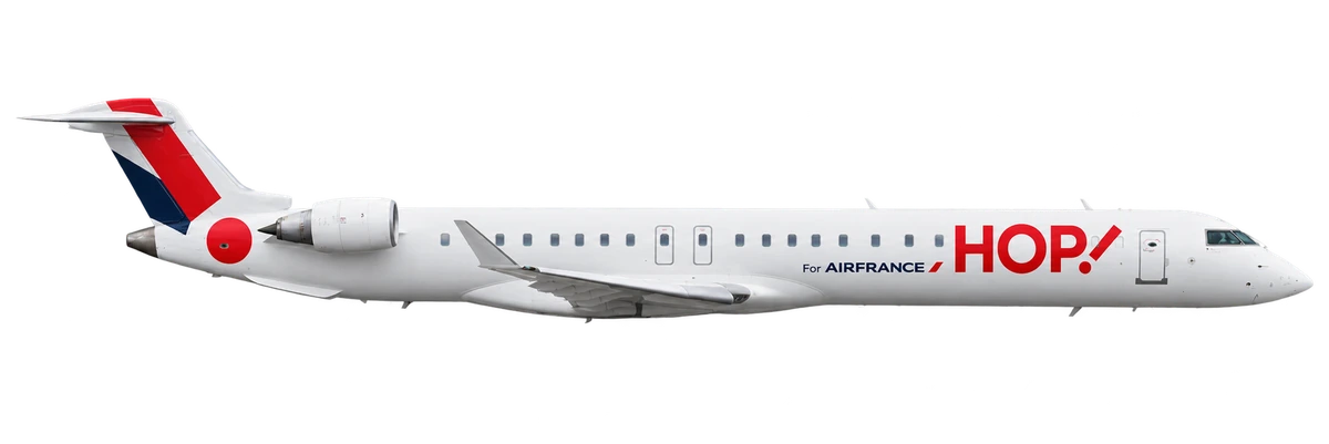 Bombardier CRJ1000 in Air France Hop livery, side profile