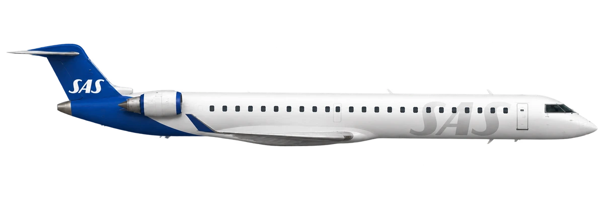 Bombardier CRJ1000 in SAS Scandinavian Airlines livery, side profile