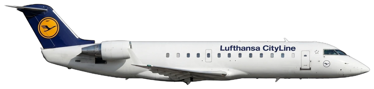 Bombardier CRJ200 in Lufthansa CityLine livery, side profile