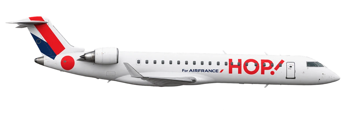 Bombardier CRJ700 in Air France Hop livery, side profile