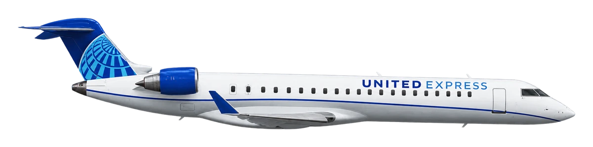 Bombardier CRJ700 in United Airlines livery, side profile