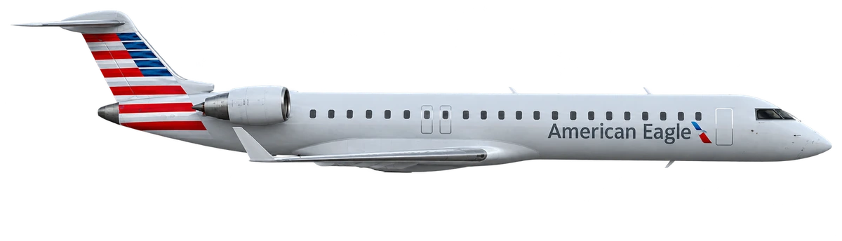 Bombardier CRJ900 in American Airlines livery, side profile