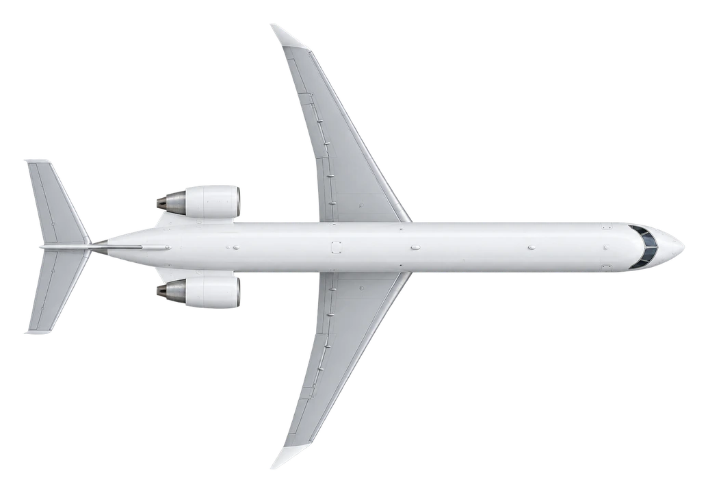 Bombardier CRJ900 in Aeromexico livery, top view