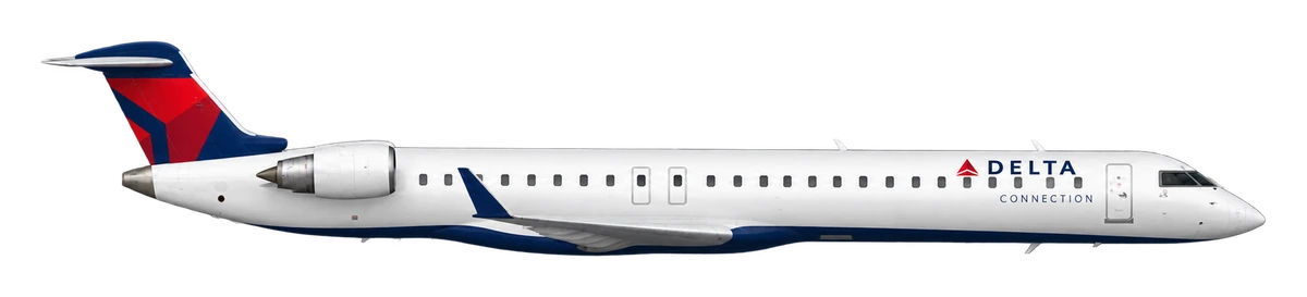 Bombardier CRJ900 in Delta Air Lines livery, side profile