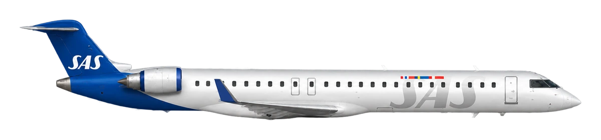 Bombardier CRJ900 in SAS Scandinavian Airlines livery, side profile
