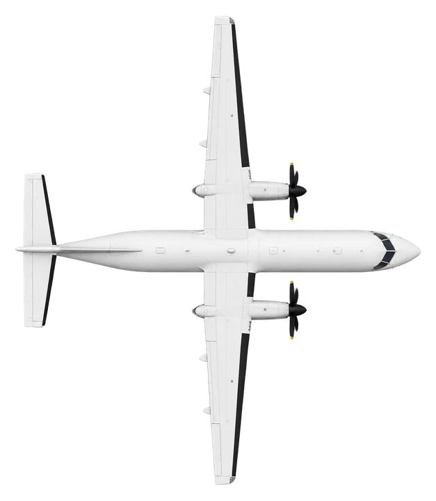 Bombardier Dash 8 Q200, top view