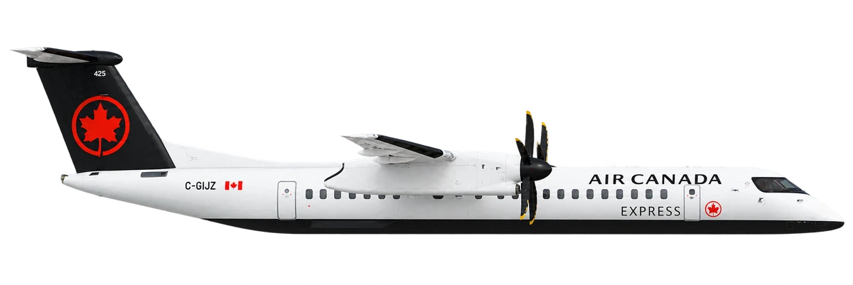 Bombardier Dash 8 Q400 in Air Canada livery, side profile