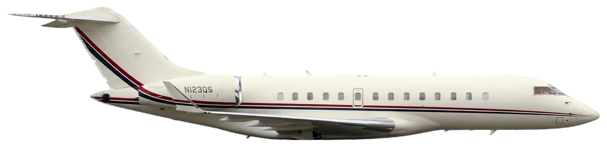 Bombardier Global 5000 in NetJets livery, side profile