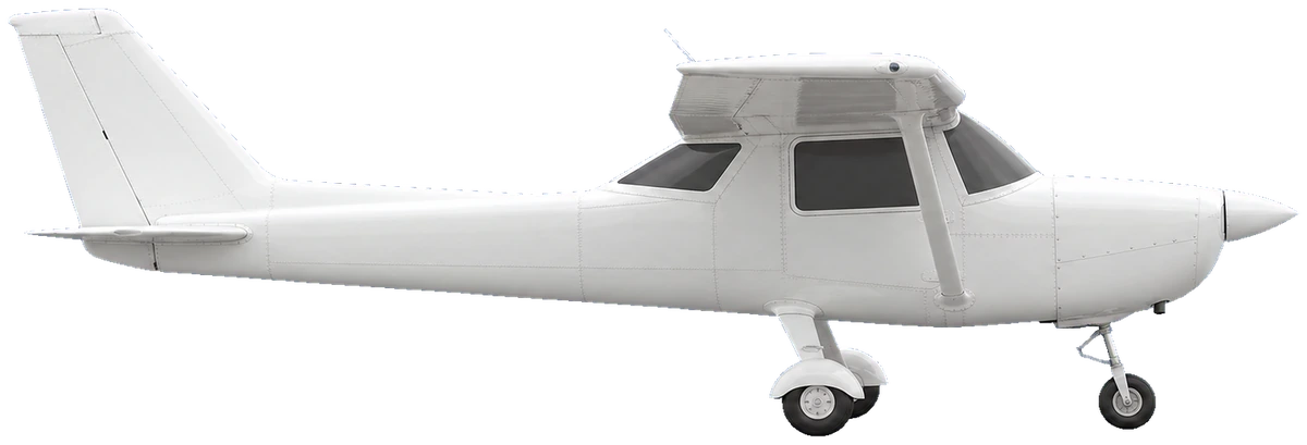Cessna 150M (1977, standard tanks), side profile