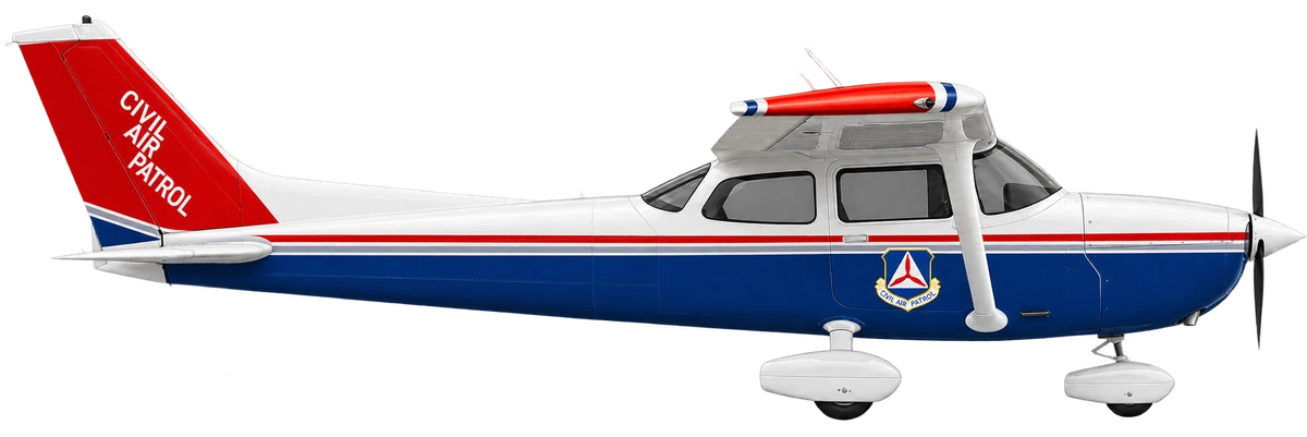 Cessna 172 in Civil Air Patrol livery, side profile