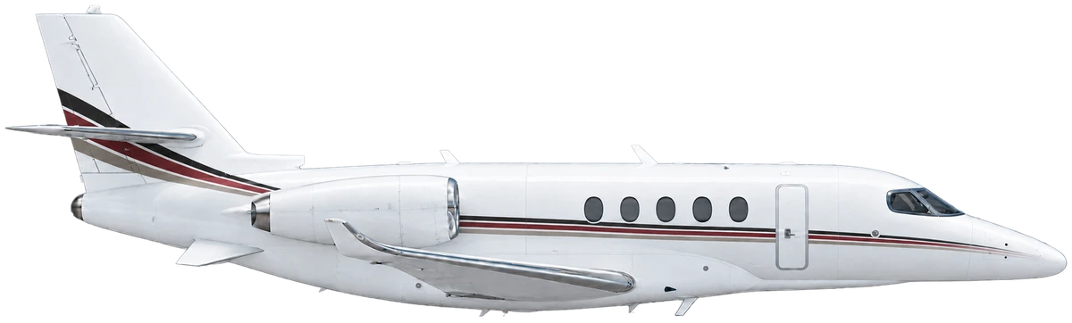 Cessna Citation Latitude in NetJets livery, side profile