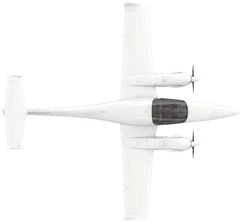 Diamond DA42, top view