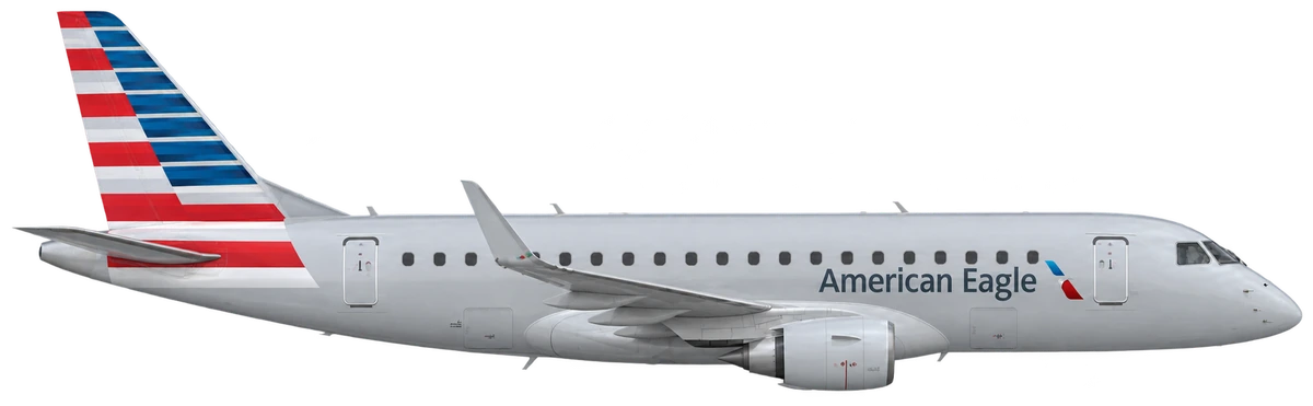 Embraer E170 in American Airlines livery, side profile