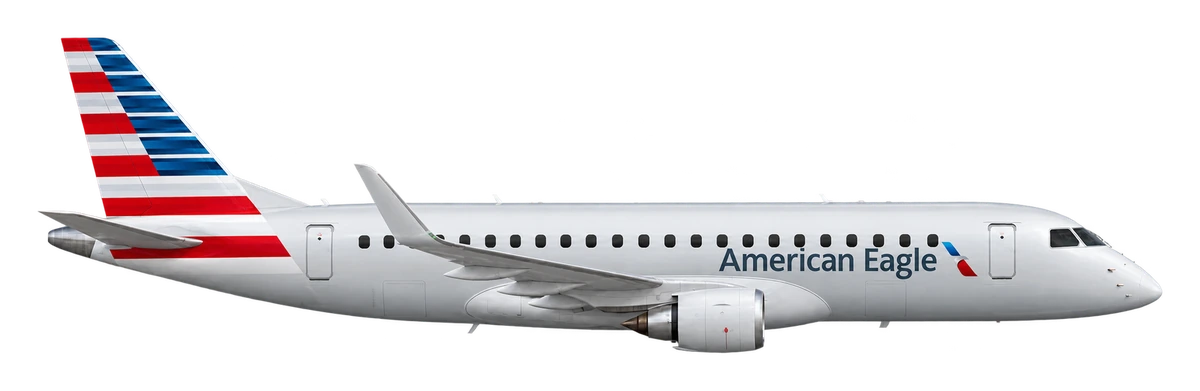 Embraer E175 in American Airlines livery, side profile