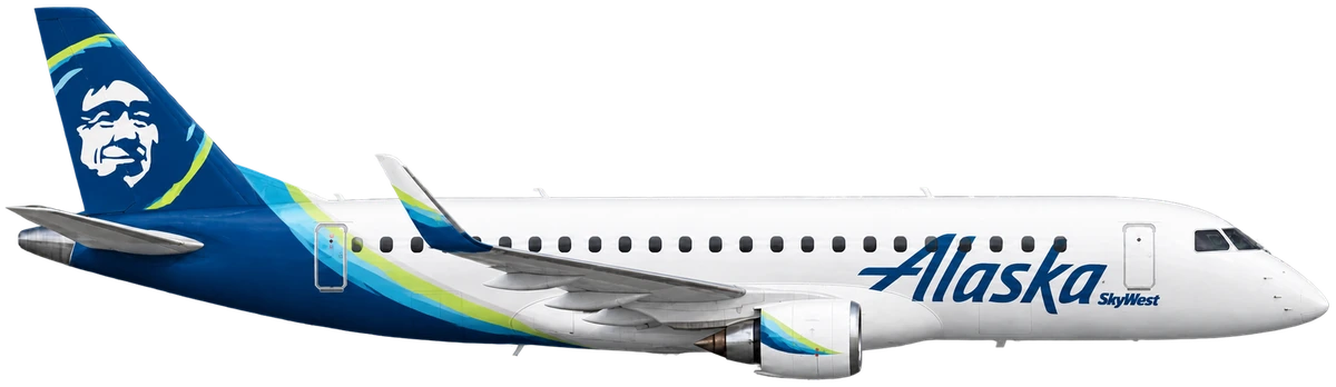 Embraer E175 in Alaska Airlines livery, side profile