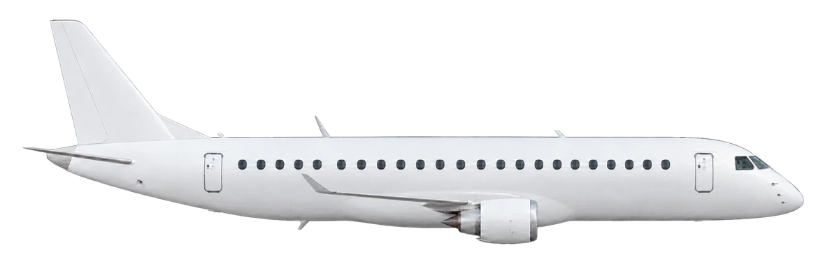 Embraer E175 STD (short wing) in Japan Airlines livery, side profile