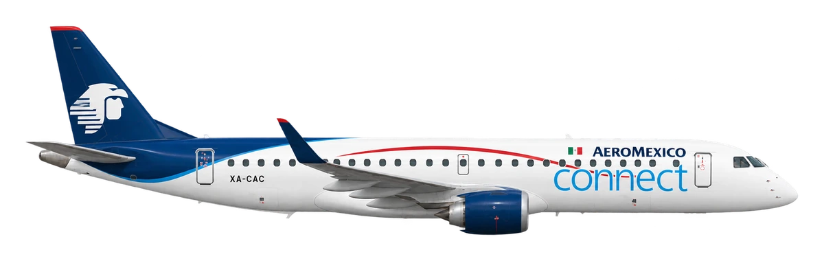 Embraer E190 in Aeromexico livery, side profile