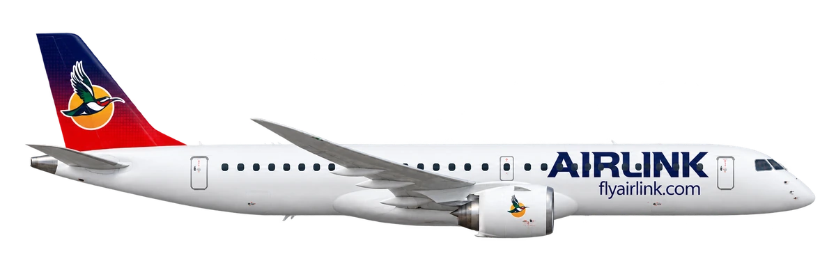 Embraer E190-E2 in Airlink livery, side profile