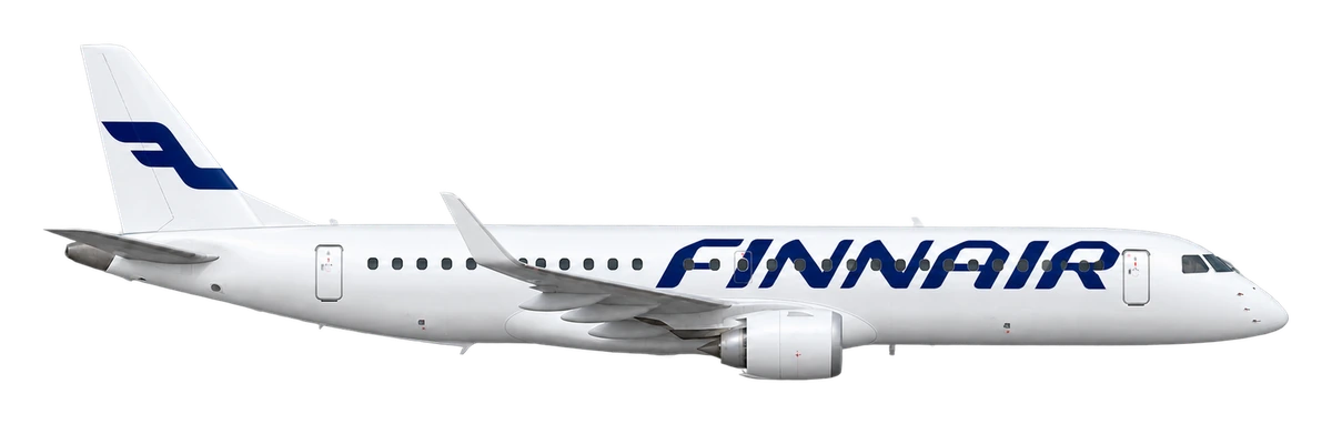 Embraer E190 in Finnair livery, side profile