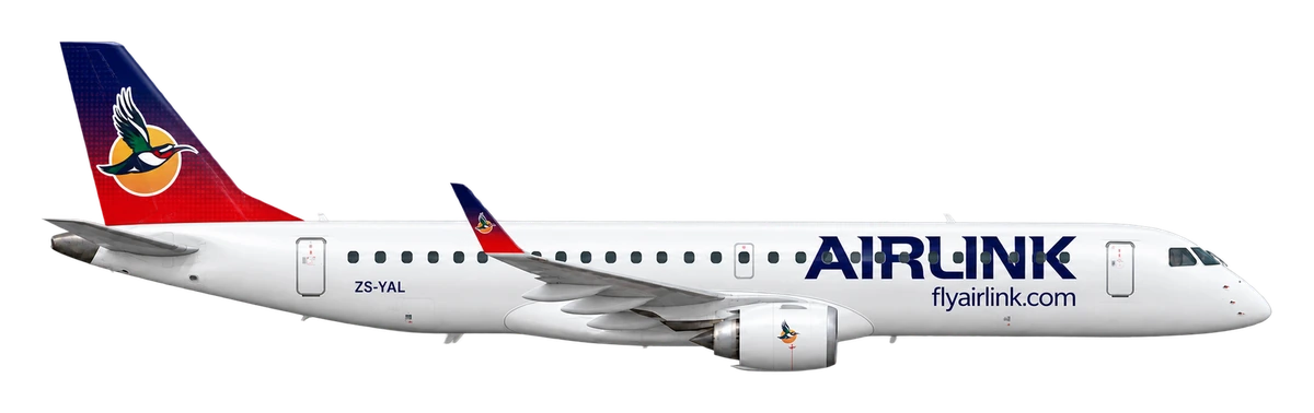 Embraer E190 in Airlink livery, side profile