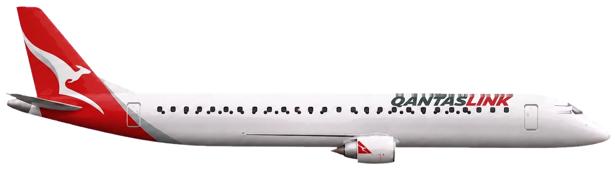 Embraer E190 in QantasLink livery, side profile