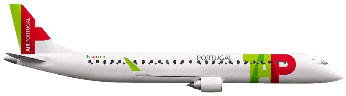 Embraer E190 in TAP Air Portugal livery, side profile