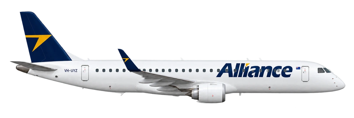 Embraer E190 in Alliance Airlines livery, side profile