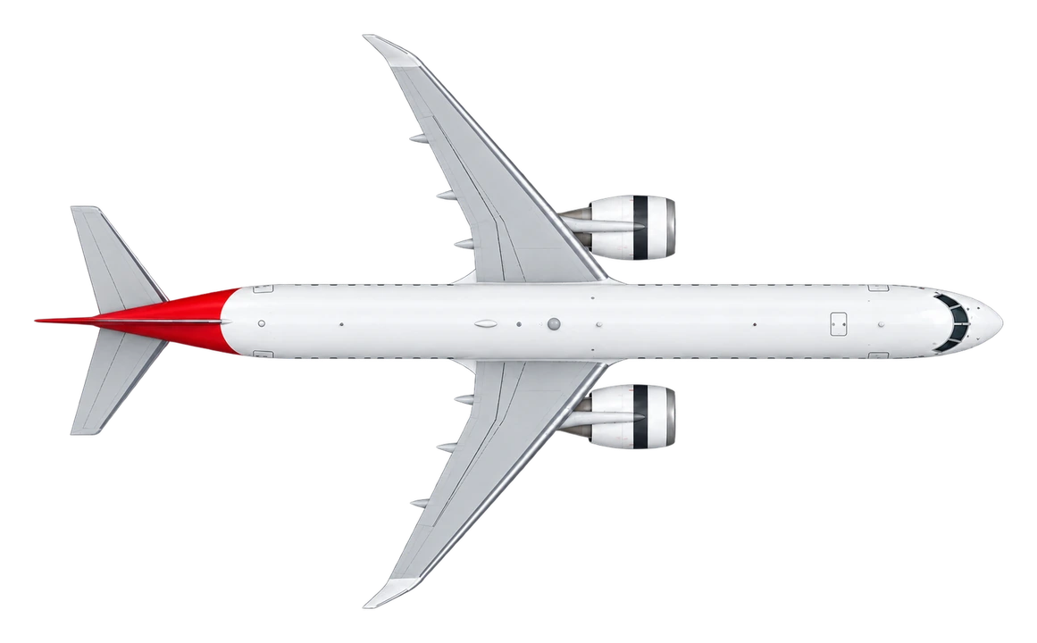 Embraer E195-E2 in Helvetic Airways livery, top view