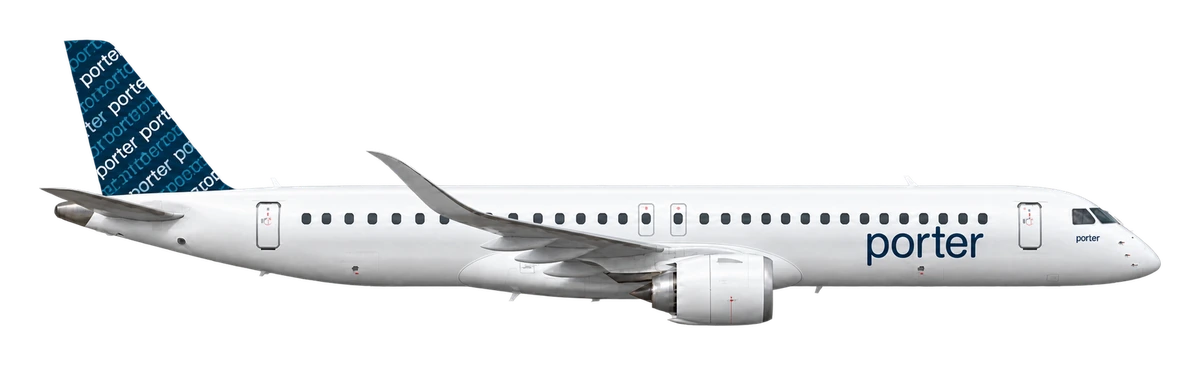 Embraer E195-E2 in Porter Airlines livery, side profile