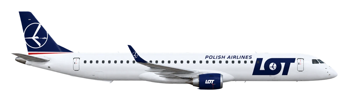 Embraer E195 in LOT Polish Airlines livery, side profile