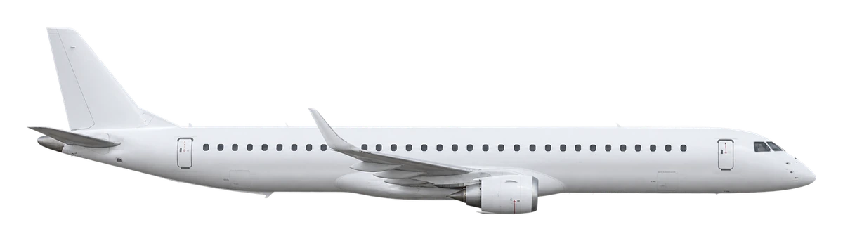 Embraer E195, side profile