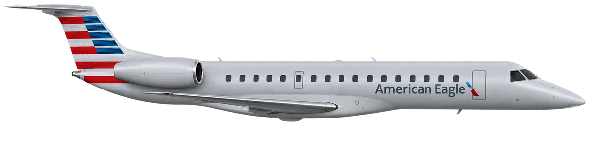 Embraer ERJ 145 in American Airlines livery, side profile