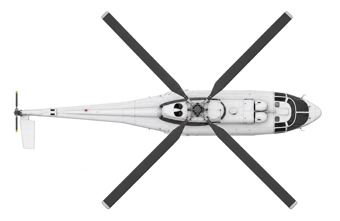 Eurocopter AS332 Super Puma, top view