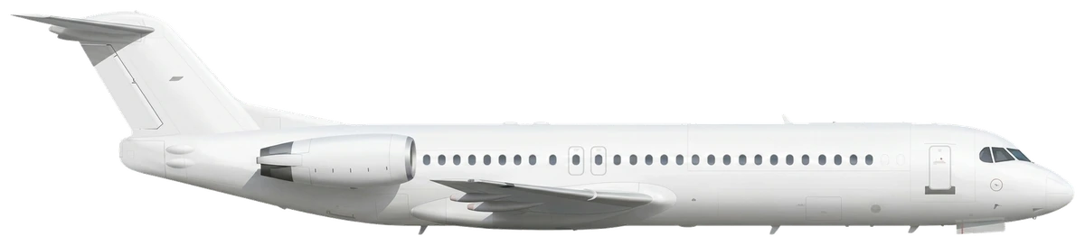 Fokker 100 in LOT Polish Airlines livery, side profile