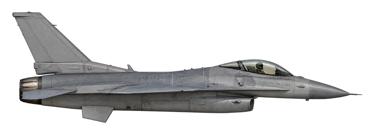 General Dynamics F-16 Fighting Falcon, side profile