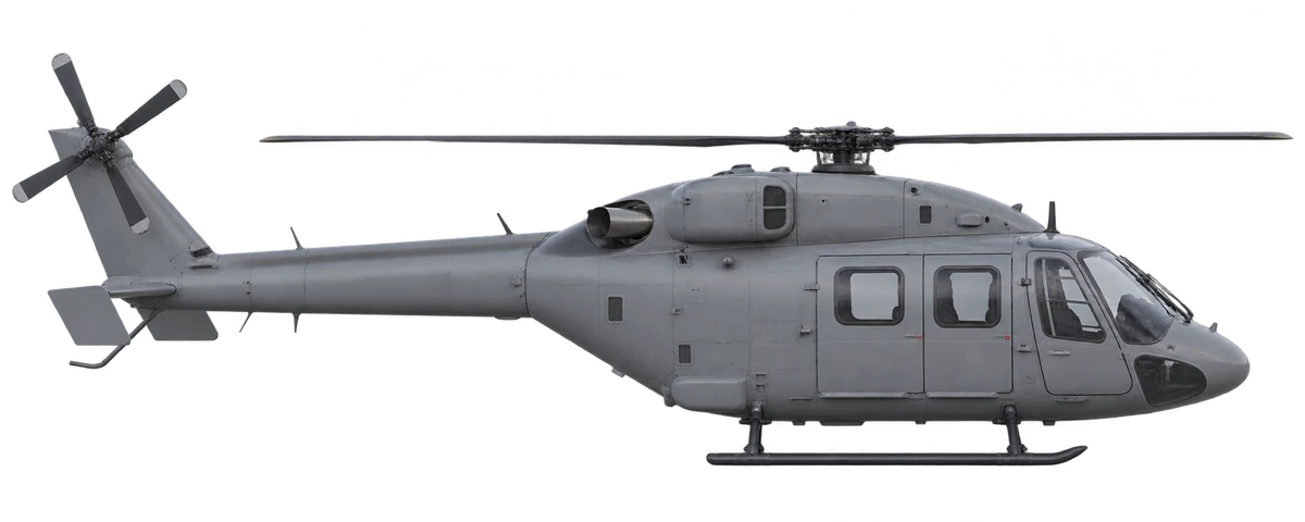 HAL Dhruv Mk III (skid landing gear), side profile