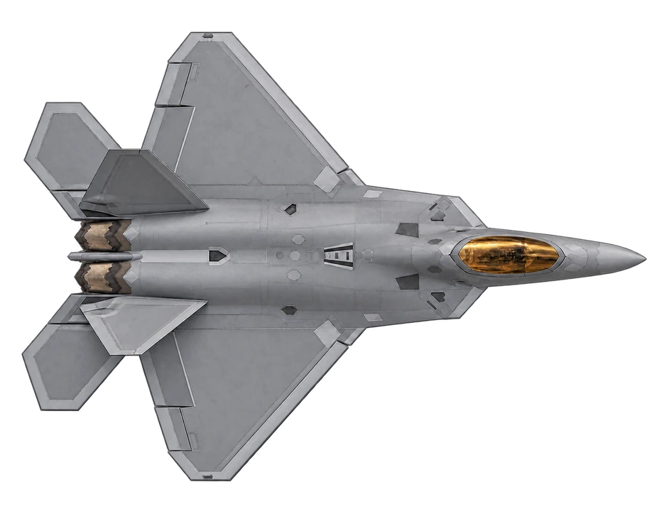 Lockheed Martin F-22A Raptor, top view