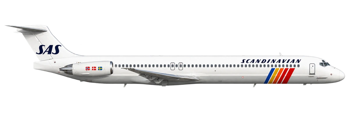 McDonnell Douglas MD-83 in SAS Scandinavian Airlines livery, side profile