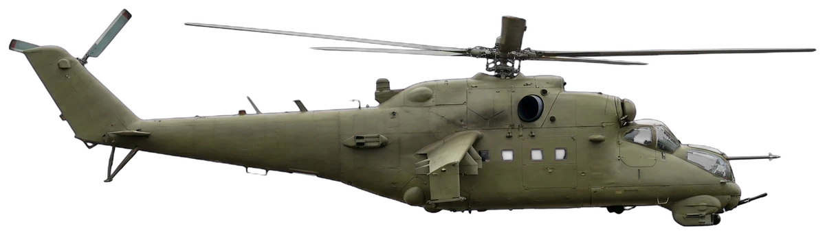 Mil Mi-24 Hind, side profile