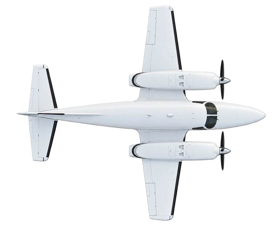 Piper PA-31 Navajo, top view